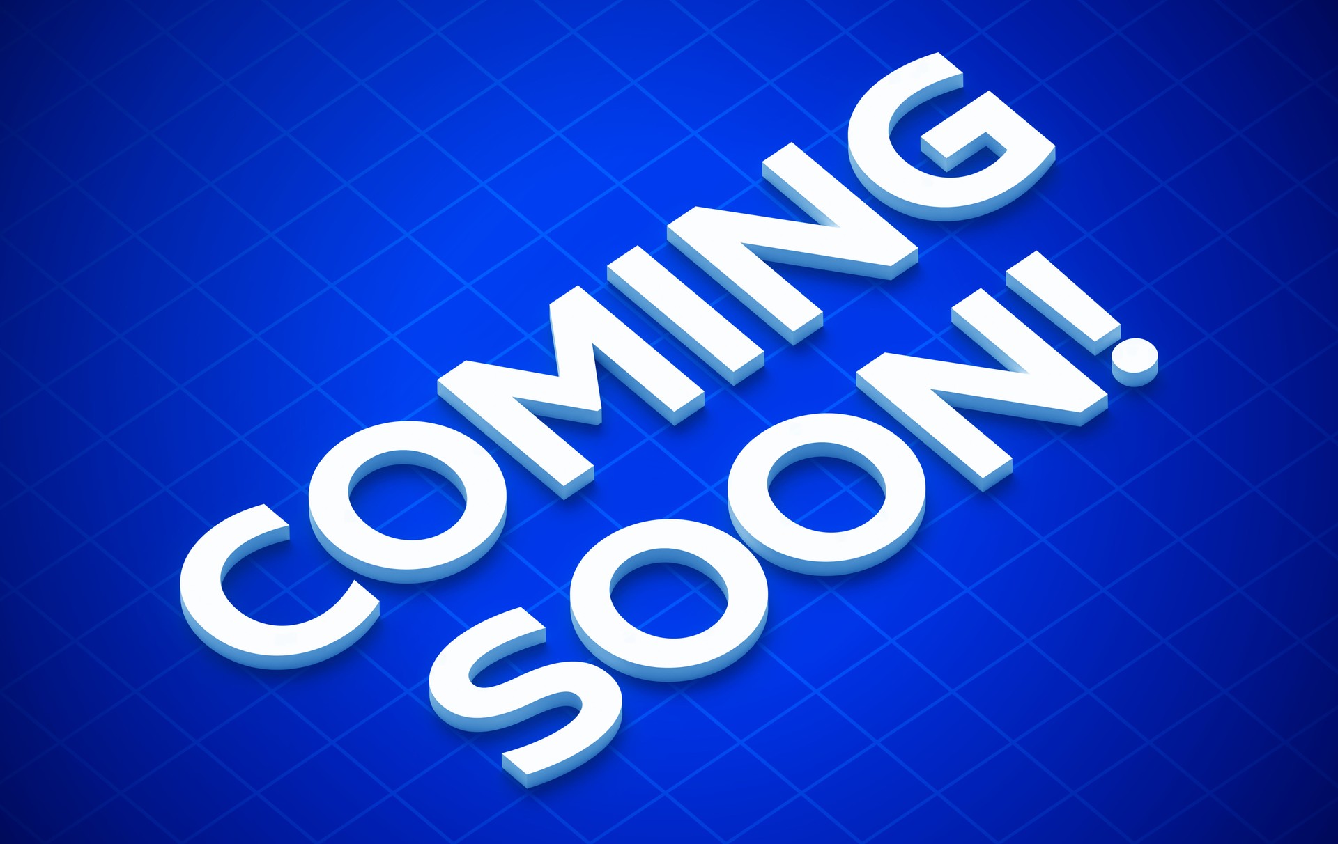 Coming Soon Blue 3D Text Background